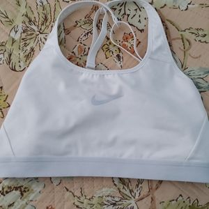 Nike dri fit white sports bra